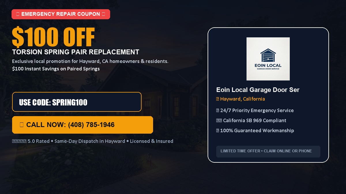 $100 OFF Heavy-Duty Torsion Spring Pair Replacement in Hayward, CA